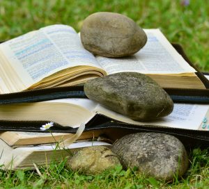 Holy books and rocks